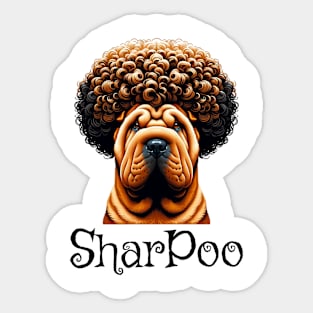 When you have a Sharpei crossed with a fancy Poodle, you get a Sharpoo Sticker